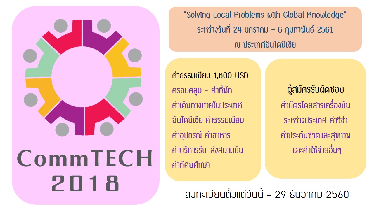 ประชาสัมพันธ์ CommTECH Camp Insight 2018, Surabaya ประเทศอินโดนีเซีย [หมดเขต 29 ธันวาคม 2560] 