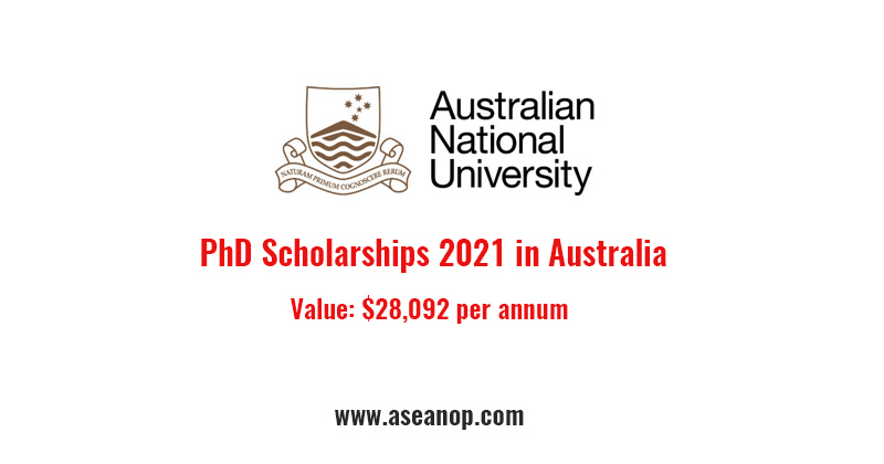 Australian National University PhD Scholarships 2021