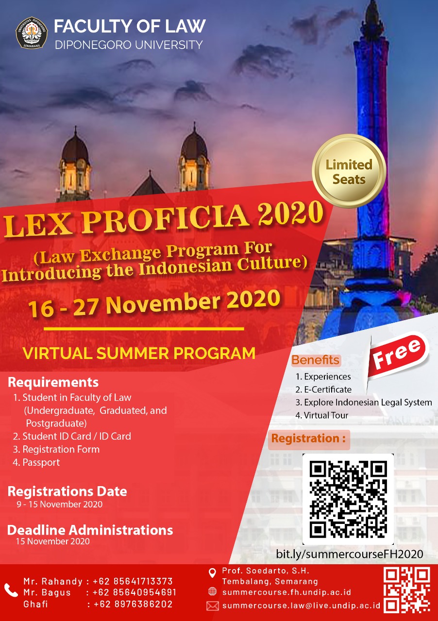 ประชาสัมพันธ์ Virtual Summer Program ในหัวข้อ “Law Exchange Program for Introducing the Indonesian Culture” 