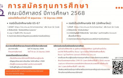 การสมัครทุนการศึกษาคณะนิติศาสตร์ ปีการศึกษา 2568